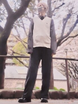 「NOのアイテム」を使った、trさん（メンズ・168cm）の春コーディネート