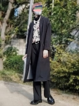 「RAGEBLUE（レイジブルー）のアイテム（チェスターコート）」を使った、trさん（メンズ・168cm）の秋コーディネート