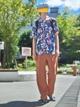 「Lazar（ラザル）のアイテム（トップス）」を使った、trさん（メンズ・168cm）の夏コーディネート