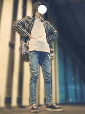 「NOのアイテム（帽子）」を使った、trさん（メンズ・168cm）の春コーディネート