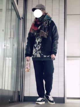 「NOのアイテム（帽子）」を使った、trさん（メンズ・168cm）の春コーディネート