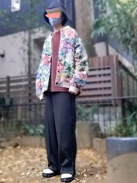 「HOOK（フック）のアイテム（ブルゾン）」を使った、trさん（メンズ・168cm）の秋コーディネート