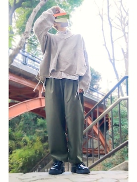「PUBLUX（パブリュクス）のアイテム（パンツ）」を使った、trさん（メンズ・168cm）の冬コーディネート