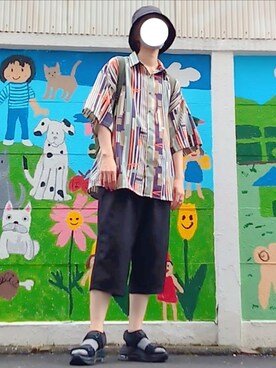 「NOのアイテム」を使った、trさん（メンズ・168cm）の夏コーディネート