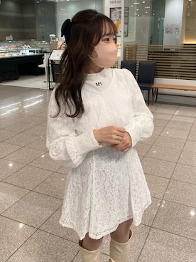 「one after another NICE CLAUP（ワンアフターアナザーナイスクラップ）のアイテム（ワンピース）」を使った、e r iさん（レディース・151cm）の冬コーディネート