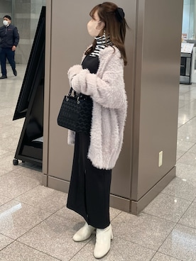 「one after another NICE CLAUP（ワンアフターアナザーナイスクラップ）のアイテム（ワンピース）」を使った、e r iさん（レディース・151cm）の冬コーディネート