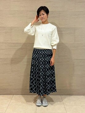 「初秋コーデ」｜「アイテム（セットアップ）」を使った、matsu_さん（レディース・161cm）の秋コーディネート