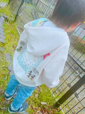 「アイテム（パーカー）」を使った、mika__♡さん（キッズ・90cm）の春コーディネート