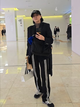 「ADER error（アーダーエラー）のアイテム（帽子）」を使った、MYMさん（レディース・164cm）の春コーディネート