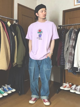 「FUDGEBOYのトラッドスタイル」｜「アイテム（ハンチング/ベレー帽）」を使った、Sさん（メンズ・175cm）の春コーディネート