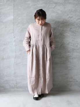 「settenのアイテム（ワンピース、ピンク系）」を使った、shioriさん（レディース・149cm）の春コーディネート