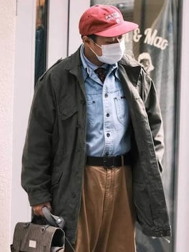 「アイテム（チノパンツ、その他）」を使った、曾志豪さん（メンズ・165cm）の冬コーディネート