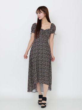 「花柄ワンピース」｜奈緒さん（レディース・162cm）の春コーディネート