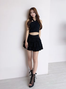 「アイテム（スカート）」を使った、奈緒さん（レディース・162cm）の夏コーディネート