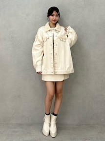 eatme デニムフェイクファージャケット コルセットデニムショートパンツ デニムフェイクファージャケット（セットアップ可能）｜イートミー