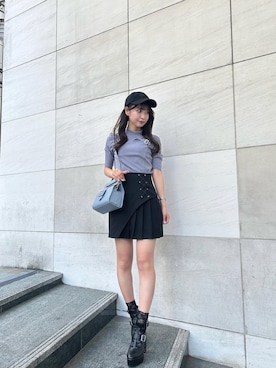「162cm」｜「アイテム（帽子）」を使った、奈緒さん（レディース・162cm）の春コーディネート