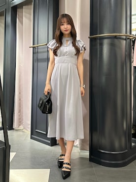 「アイテム（ハンドバッグ）」を使った、奈緒さん（レディース・162cm）の夏コーディネート