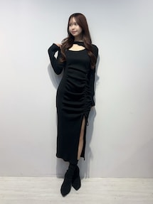 デコルテリブギャザーワンピース｜イートミー（EATME）公式通販