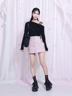 「春ニット」｜奈緒さん（レディース・162cm）の冬コーディネート