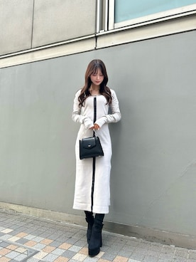 「162cm」｜「アイテム（ブーツ）」を使った、奈緒さん（レディース・162cm）の秋コーディネート