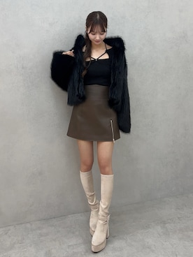 奈緒さん（レディース・162cm）の冬コーディネート