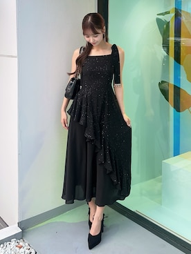 「アイテム（バレッタ/ヘアクリップ）」を使った、奈緒さん（レディース・162cm）の冬コーディネート