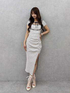 「EATME（イートミー）のアイテム」を使った、奈緒さん（レディース・162cm）の春コーディネート