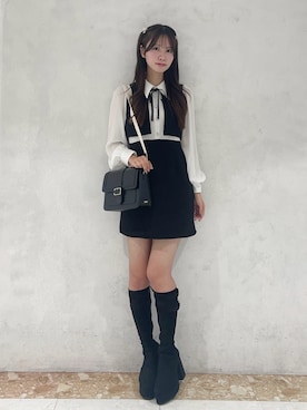 「162cm」｜「アイテム（ワンピース/ドレス）」を使った、奈緒さん（レディース・162cm）の秋コーディネート