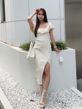 「お出かけスタイル」｜奈緒さん（レディース・162cm）の夏コーディネート