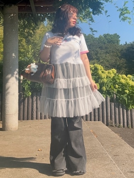 「アイテム（メガネ）」を使った、yuukaさん（レディース・154cm）の秋コーディネート