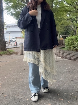 「FREAK'S STORE（フリークスストア）のアイテム（テーラードジャケット）」を使った、yuukaさん（レディース・154cm）の秋コーディネート