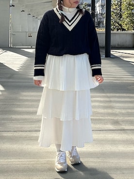 「WC（ダブル シー）のアイテム（スカート）」を使った、yuukaさん（レディース・154cm）の春コーディネート