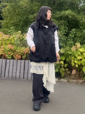 「アイテム（スラックス）」を使った、yuukaさん（レディース・154cm）の秋コーディネート