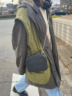 「アイテム（モッズコート、グレー系）」を使った、イヌキチさん（レディース・157cm）の春コーディネート