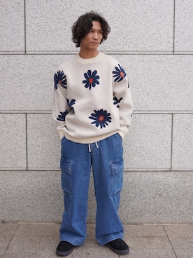 「アイテム（サンダル）」を使った、スバルさん（メンズ・165cm）の秋コーディネート