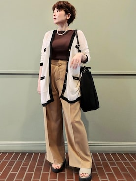 「サステナブル」｜「アイテム（トートバッグ）」を使った、tomoさん（レディース・151cm）の夏コーディネート