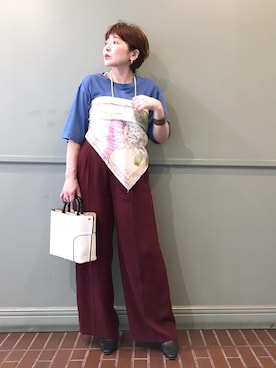「アイテム（Tシャツ/カットソー）」を使った、tomoさん（レディース・151cm・40代）の夏コーディネート