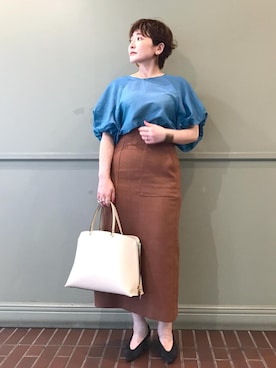 「アイテム（ハンドバッグ）」を使った、tomoさん（レディース・151cm・40代）の夏コーディネート