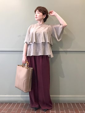 「アイテム（トートバッグ）」を使った、tomoさん（レディース・151cm・40代）の夏コーディネート