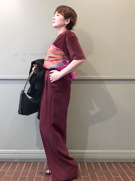 「パンツスタイル」｜「アイテム（財布/小物）」を使った、tomoさん（レディース・151cm）の夏コーディネート