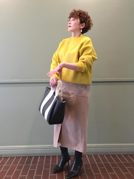 「タイト」｜「アイテム（ブーツ）」を使った、tomoさん（レディース・151cm）の冬コーディネート