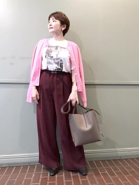 「アイテム（カーディガン/ボレロ）」を使った、tomoさん（レディース・151cm・40代）の秋コーディネート