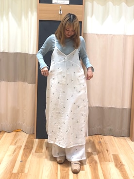 「Samansa Mos2（サマンサ モスモス）のアイテム（パンツ）」を使った、桜子さん（レディース・164cm）の春コーディネート