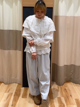 「Samansa Mos2（サマンサ モスモス）のアイテム（パンツ）」を使った、桜子さん（レディース・164cm）の春コーディネート