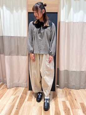 「Samansa Mos2（サマンサ モスモス）のエッグパンツ（その他パンツ）」を使った、桜子さん（レディース・164cm）の秋コーディネート