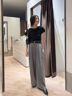 「グレーパンツ」｜tasaka yunaさん（レディース・161cm）の夏コーディネート