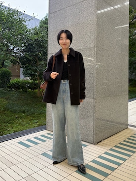 「アイテム（その他アウター）」を使った、tasaka yunaさん（レディース・161cm）の秋コーディネート