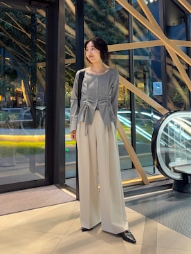 「アイテム（ローファー）」を使った、tasaka yunaさん（レディース・161cm）の秋コーディネート