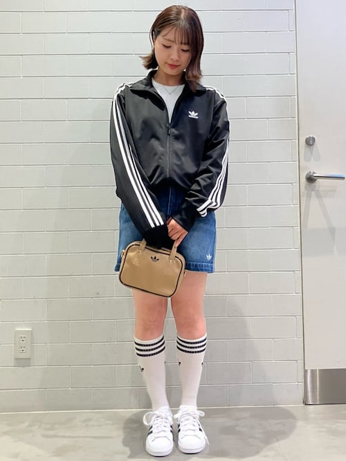 adidas デニムスカート ミニスカート24 アディカラー スリーストライプス デニム ミニスカート