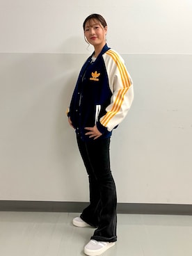 「adidas（アディダス）のガゼルボールド / Gazelle Bold / 厚底スニーカー / アディダスオリジナルス adidas Originals（スニーカー）」を使った、NMさん（レディース・163cm）の秋コーディネート